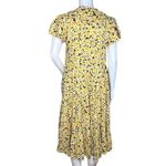 Topshop  Dress Womens 4 Petite Yellow Black Daisy Print Grandad Shirt‎ Dress Boho Photo 3