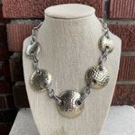 Vintage Joan Rivers Chunky Goldtone Silvertone Link Bold Statement Necklace Photo 1