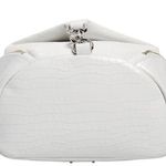 Rebecca Minkoff White Silver Julian Croc-Embossed Leather Backpack Bag Purse Photo 6
