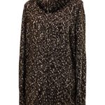 Chico's Chico’s Heavy Cowl Neck Knit Full Zip Cardigan coat Sweater Brown White Size 2 Photo 5