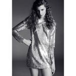 ZARA  sequin long sleeve mini dress Photo 7
