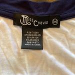 Miss Chievous Navy and white top with a little tie at the bottom Photo 1