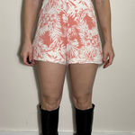 Charlotte Russe Pink White Floral Romper with Side Cut Out Size L Photo 0