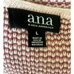 Y2K ANA Women Open Knit Wrap Sweater Top L Pink Woven Knotted Front Balletcore Size L Photo 1