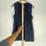 NELL‎ Navy Stretch Ponte Knit Sleeveless Open Front Vest Jacket Size 0 Blue Photo 8