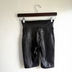 Spanx Womens Shorts Black Faux Leather Biker Wide Waistband Size Small Photo 1