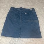 Lee blue white pinstripe mid rise denim mini skirt woman’s size 16 Photo 3