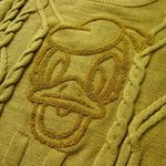 Disney NWT Parks Donald Duck Pullover in Goldenrod Cable Knit Sweater L Photo 3