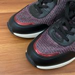 Michael Kors MICHAEL Georgie Trainer Wedge Sneakers Glitter Black/Red Size 7.5M Photo 6