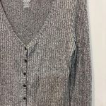 American Eagle  Outfitters Gray Ribbed V-Neck Sweater Photo 1