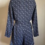 Fleur Bleue Blue Floral Long Sleeve Romper  Photo 3