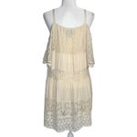 Angie  Boho Ivory Lace Off Shoulder Tiered Dress M Festival Peasant Gypsy Cottage Photo 4