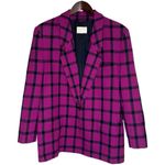 Pendleton VTG 70s-80s Virgin Wool Blazer Jacket Violet Plaid Size 16 USA Preppy Photo 0