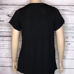 Dress Barn  Woman NWT Size 1X Black Tiered Ruffle Asymmetrical Hem Knit Top Photo 4