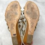 Donald Pliner Sundance Donald J Pliner Delite Metallic Suede Leather Gladiator Wedge Sandals 8 Photo 8