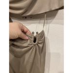 ZARA  Dress Womens Medium Taupe One Shoulder Cutout Ruched Draped Mini Cocktail Photo 2