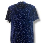 Another Thyme Blue Velvet Maxi Dress Glitter Leaf Pattern Vintage 18 Large 8 Photo 6