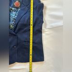 Isaac Mizrahi  Blue faux suede blazer with Paisley liner women’s size large Photo 8