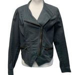 CAbi  Women's #3023 Twilight‎ Moto Asymmetrical Zip Jacket Coat Size Medium Gray Photo 0