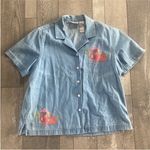 Vintage Resortwear Size Large Denim Beach Hut Top. Blue Photo 2