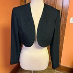 Vintage 80s Liz Claiborne embroidered cropped jacket Black Size 6 Photo 5