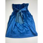 Blue Strapless Dress Party Cocktail Bridesmaid Bow Pleated‎ Size 7 Photo 3