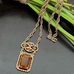 Wild Honey Vintage Sarah Coventry  Amber Glass Necklace Photo 0