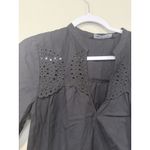 ZARA  Eyelet Short Dress Long Sleeve Tiered Ruffle Size Medium 2349 Photo 1