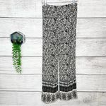 Maxine Nichols Black & White Boho Paisley Casual Festival Pants Size Medium Photo 5