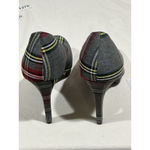 Fioni Womans Fiomi Gray Red Plaid Fabric Platform Heel Shoe 9.5 NWOT Photo 4