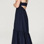 ALC Frank A.L.C. Rhodes Navy Poplin Sleeveless V-Neck Smocked Tiered Maxi Dress Size 6 Photo 1