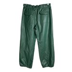 Pilcro Anthropology Faux Leather Parachute Barrel Pants Sz Small Green Photo 5