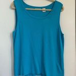 Laura Ashley Y2K turquoise blue tank top shell women’s size large sleeveless Photo 0