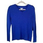 Croft & Barrow Women's v neck Blue Sweater 100% cotton Photo 0