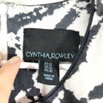 Cynthia Rowley  Black/White Linen Abstract Print Dress Sleeveless Shift Size 12 Photo 3