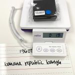 Banana Republic  Factory Enamel Hinged Bangle One Size Ivory Goldtone Classic Photo 5