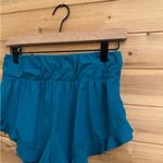 Free People Movement Small High Rise Teal Athleisure Ruffle Flowy Short Shorts Blue Photo 3