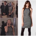 Mcginn Dress 6 Wool Silk Blend Black White Sheath Pearl Tweed Lined Worn Tv Show Photo 2