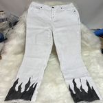 Levi's Hand Painted flame Jean’s One of a Kind white Denim C19 Photo 1