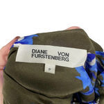 Diane Von Furstenberg  Green Blue Floral Button-Up Long Sleeve‎ Silk Top Size XS Photo 5