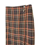 Vintage Michele Wool Blend Tartan Fringe Plaid School Girl Faux Wrap Skirt S Orange Photo 1