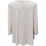 Adrianna Papell  3/4 Sleeve Blouse Tan Black Polka Dots 1X Photo 4