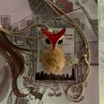 Furry Red Gold Crystal Fox Necklace Photo 8