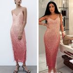 ZARA  pink sequins maxi dress Photo 1