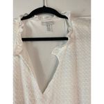 London Times Tiered Dress Plus Size 3X Flutter Sleeve Notch Collar White NEW B6 Photo 5