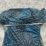 Connected Apparel Blue Paisley Cowl Neck Knee Length Dress Size 12 Photo 5