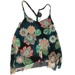 Coco reef  Tankini Top Asymmetric Mesh Floral Racerback Black Blue 34C Photo 2