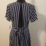 Midnight Doll Women's  Pinstripe Navy & White A-Line Dress Size 11 NWT #6460 Photo 2