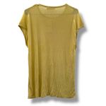 Everlane Tight Knit Dark Yellow Gold Short Sleeve Lightweight Top Sz L NEW Photo 3