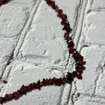 Stone Chip 16 in Necklace Garnet Gold tone Barrel Clasp Vintage Red Photo 3